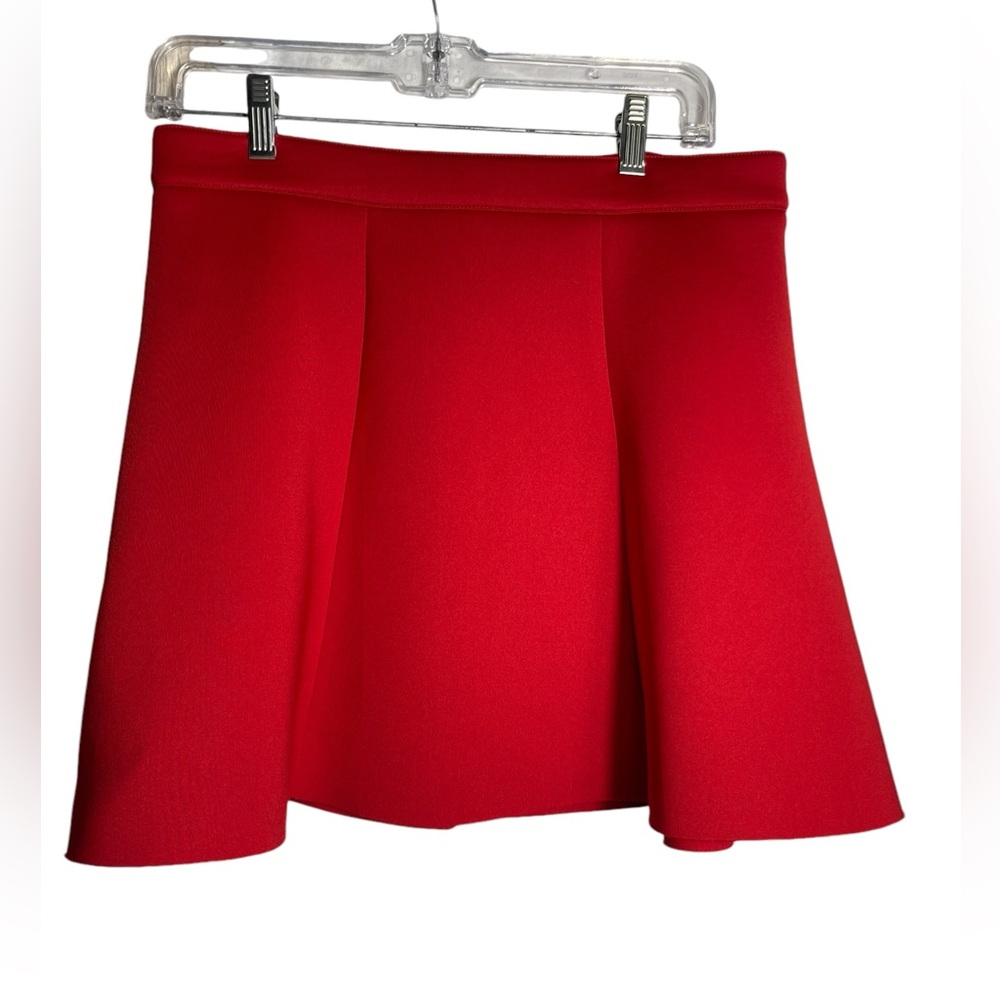 Sam Edelman skirt‎ size 12 bright red mini skirt with large zipper FLAWLESS ❤️❤️